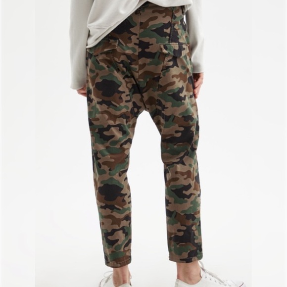 Nili Lotan Paris Drop Crotch Pant (Sz 0) Coyote Brown Camo - Picture 3 of 14